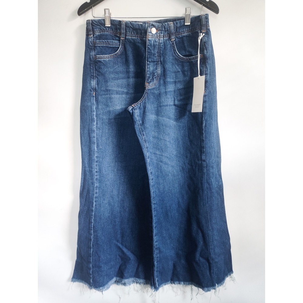 New Pilcro Anthropologie Jeans Culottes 28 Petite Wide Leg High Rise Raw Hem - Picture 2 of 10